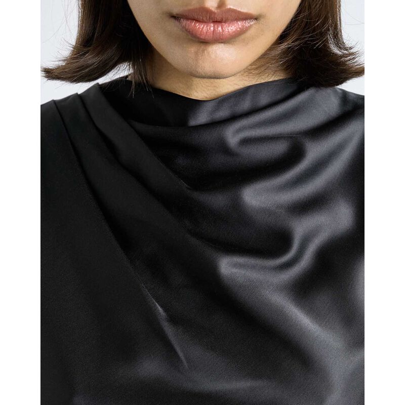 Cue Matte Satin Viscose Gathered Midi Dress image number 2